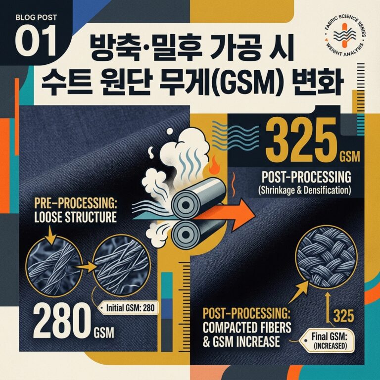 ai thumbnail poster 방축·밀후 가공 시 수트 원단 무게GSM 변화 1790002129